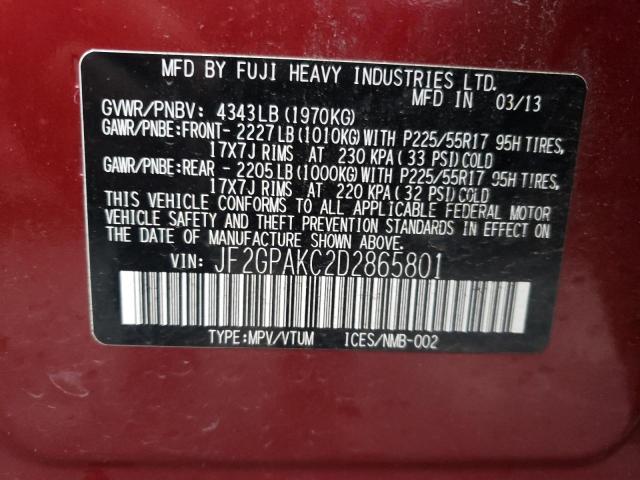 Photo 12 VIN: JF2GPAKC2D2865801 - SUBARU XV CROSSTR 