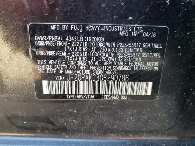 Photo 12 VIN: JF2GPAKC3G8290786 - SUBARU CROSSTREK 