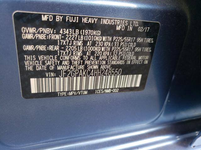 Photo 9 VIN: JF2GPAKC4HH248550 - SUBARU CROSSTREK 