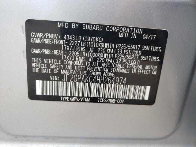 Photo 9 VIN: JF2GPAKC4HH264974 - SUBARU CROSSTREK 