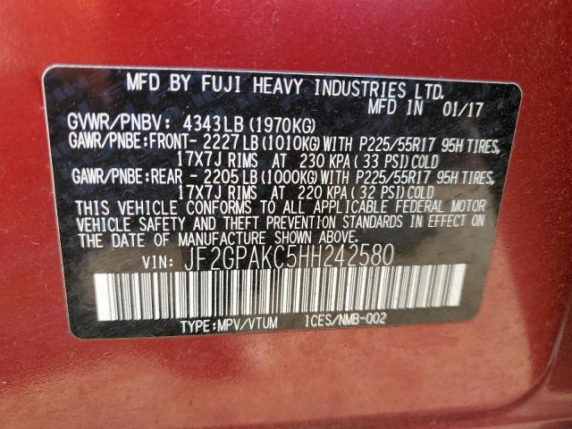 Photo 12 VIN: JF2GPAKC5HH242580 - SUBARU CROSSTREK 