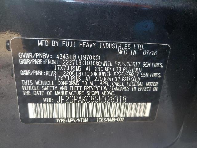 Photo 12 VIN: JF2GPAKC8GH328318 - SUBARU CROSSTREK 