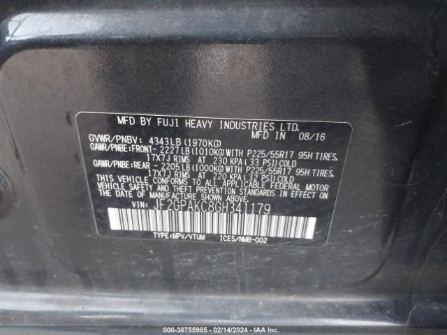 Photo 8 VIN: JF2GPAKC8GH341179 - SUBARU CROSSTREK 