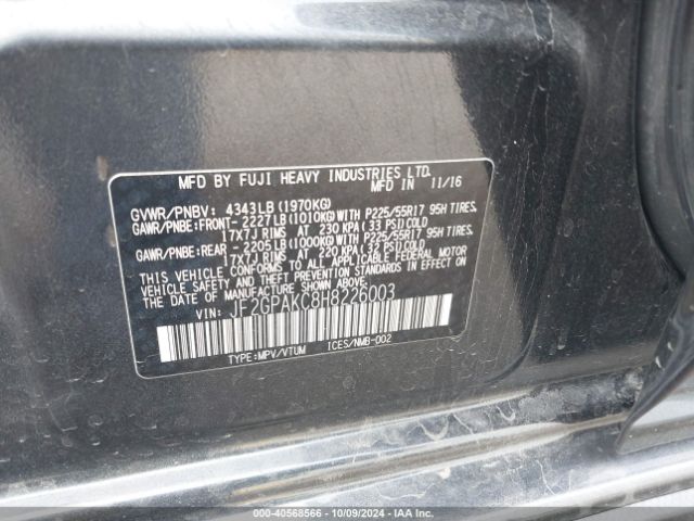 Photo 8 VIN: JF2GPAKC8H8226003 - SUBARU CROSSTREK 