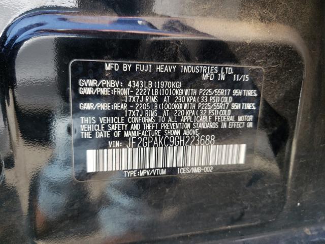 Photo 9 VIN: JF2GPAKC9GH223688 - SUBARU CROSSTREK 