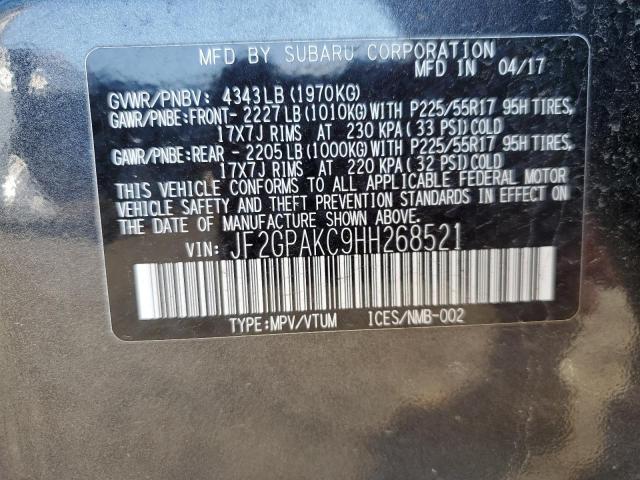 Photo 12 VIN: JF2GPAKC9HH268521 - SUBARU CROSSTREK 