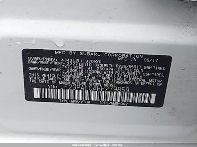 Photo 8 VIN: JF2GPALC4HH279859 - SUBARU CROSSTREK 