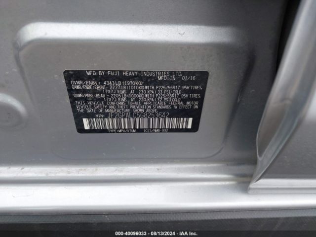 Photo 8 VIN: JF2GPALC5G8253642 - SUBARU CROSSTREK 