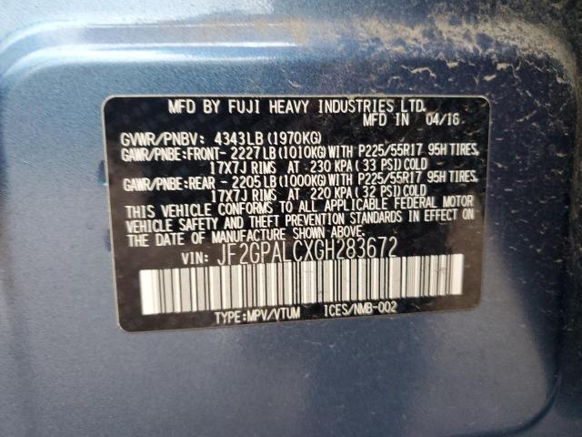 Photo 11 VIN: JF2GPALCXGH283672 - SUBARU CROSSTREK 