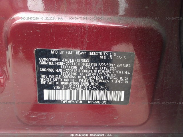 Photo 8 VIN: JF2GPAMC2F8252252 - SUBARU XV CROSSTREK 