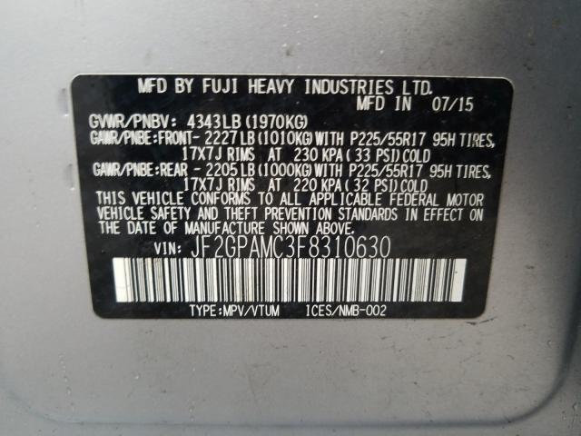 Photo 9 VIN: JF2GPAMC3F8310630 - SUBARU XV CROSSTR 