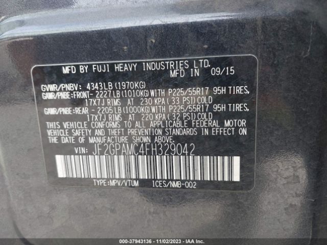 Photo 8 VIN: JF2GPAMC4FH329042 - SUBARU XV CROSSTREK 