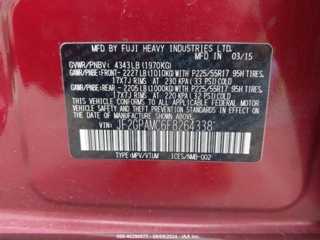 Photo 8 VIN: JF2GPAMC6F8264338 - SUBARU XV CROSSTREK 