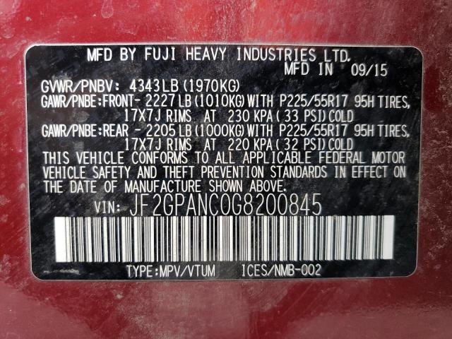 Photo 11 VIN: JF2GPANC0G8200845 - SUBARU CROSSTREK 