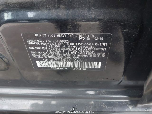 Photo 8 VIN: JF2GPANC0GH262665 - SUBARU CROSSTREK 