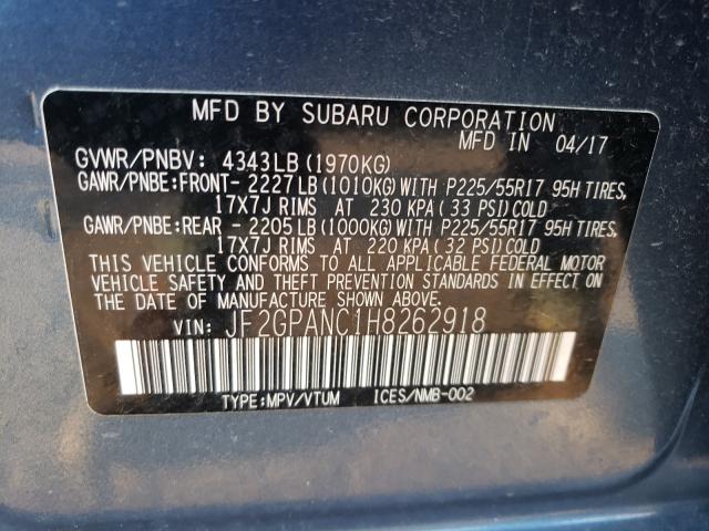 Photo 9 VIN: JF2GPANC1H8262918 - SUBARU CROSSTREK 