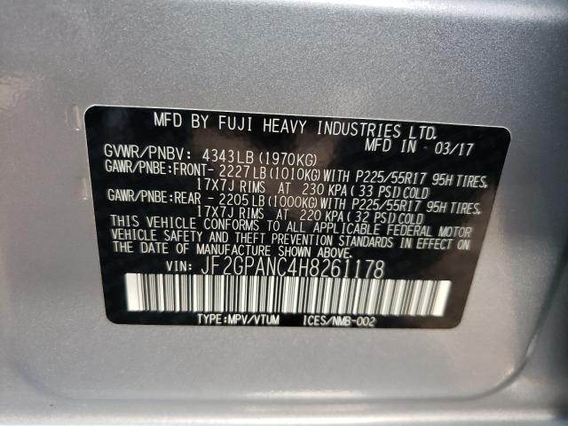 Photo 9 VIN: JF2GPANC4H8261178 - SUBARU CROSSTREK 