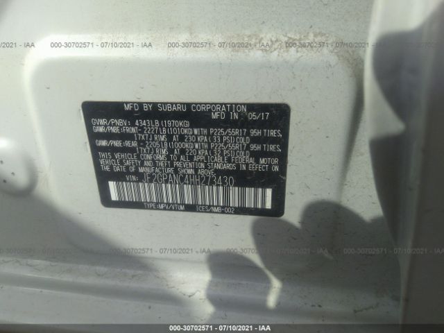 Photo 8 VIN: JF2GPANC4HH273430 - SUBARU CROSSTREK 