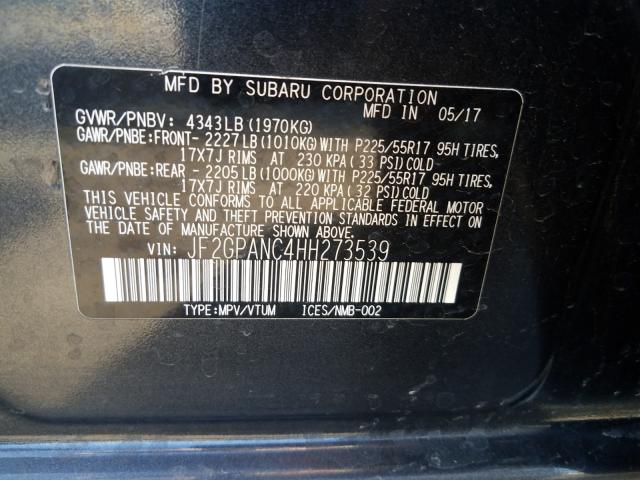 Photo 9 VIN: JF2GPANC4HH273539 - SUBARU CROSSTREK 