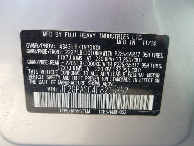 Photo 9 VIN: JF2GPASC4F8215352 - SUBARU XV CROSSTR 