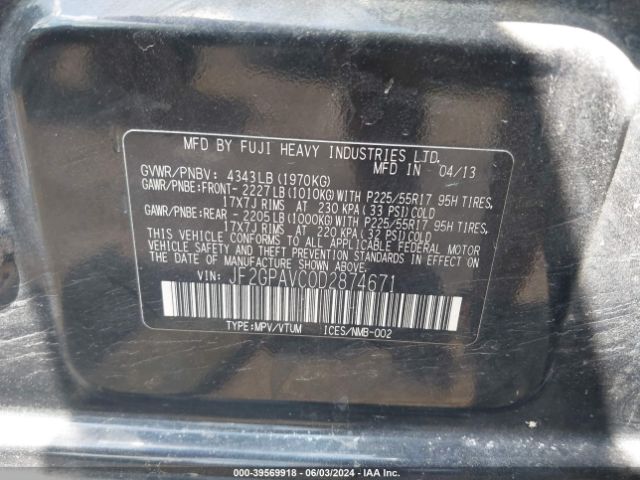 Photo 8 VIN: JF2GPAVC0D2874671 - SUBARU XV CROSSTREK 