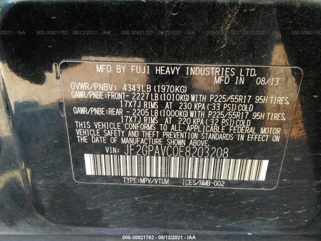 Photo 8 VIN: JF2GPAVC0E8203208 - SUBARU XV CROSSTREK 