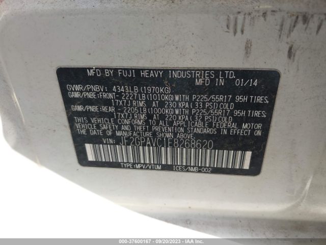 Photo 8 VIN: JF2GPAVC1E8268620 - SUBARU XV CROSSTREK 