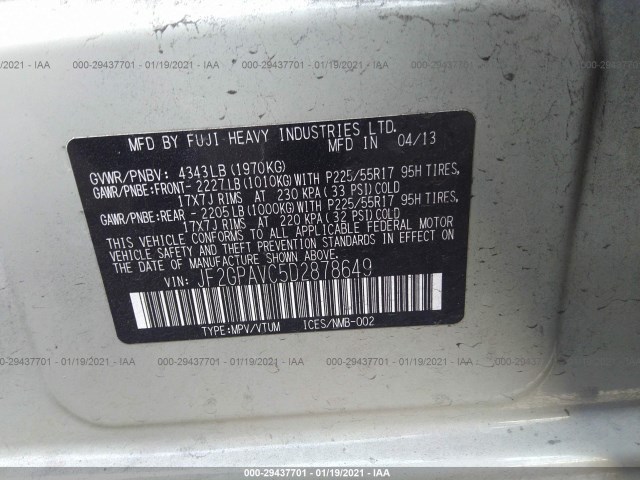 Photo 8 VIN: JF2GPAVC5D2878649 - SUBARU XV CROSSTREK 