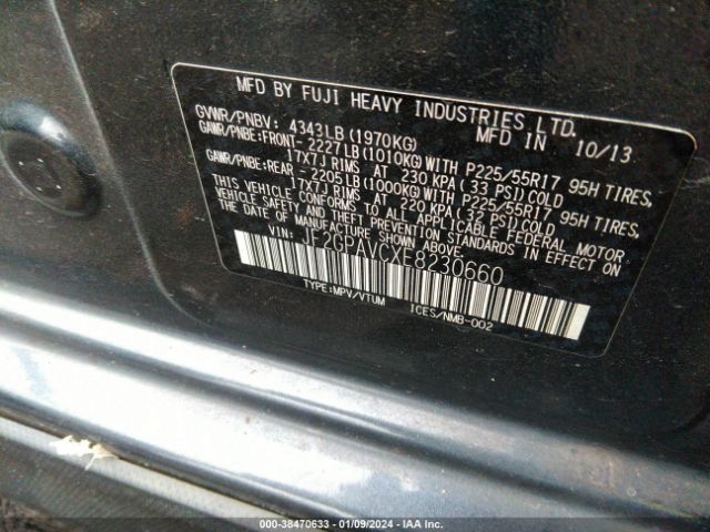 Photo 8 VIN: JF2GPAVCXE8230660 - SUBARU XV CROSSTREK 