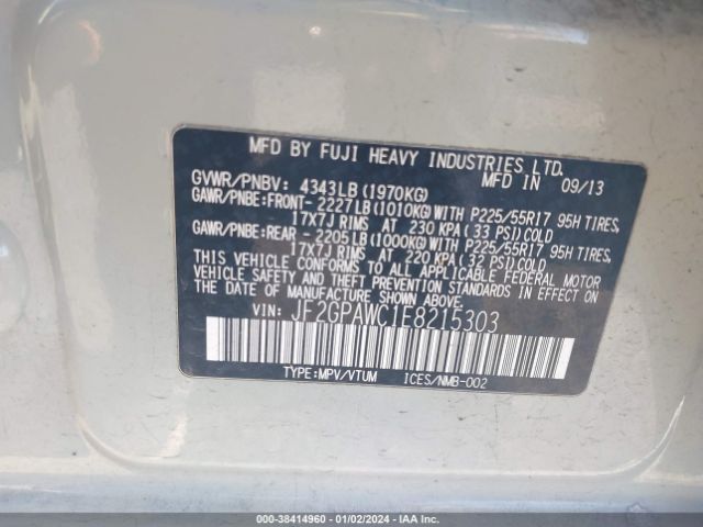 Photo 8 VIN: JF2GPAWC1E8215303 - SUBARU XV CROSSTREK 