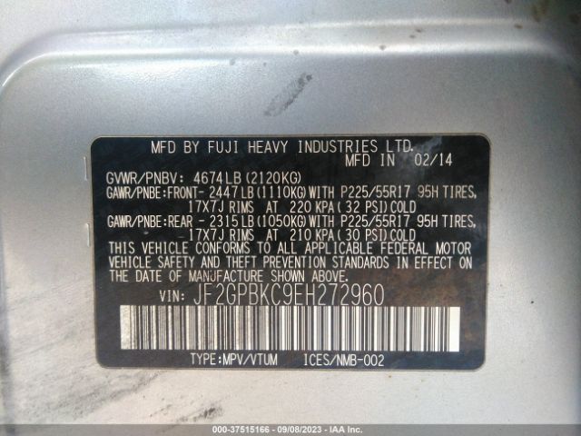 Photo 8 VIN: JF2GPBKC9EH272960 - SUBARU XV CROSSTREK HYBRID 