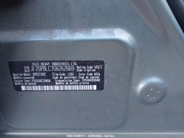 Photo 8 VIN: JF2GPBLC7GH262669 - SUBARU CROSSTREK 