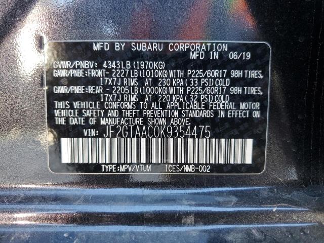 Photo 13 VIN: JF2GTAAC0K9354475 - SUBARU CROSSTREK 