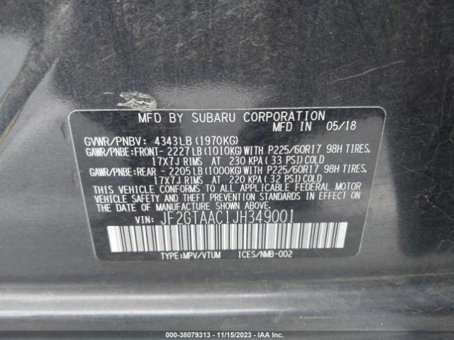 Photo 8 VIN: JF2GTAAC1JH349001 - SUBARU CROSSTREK 