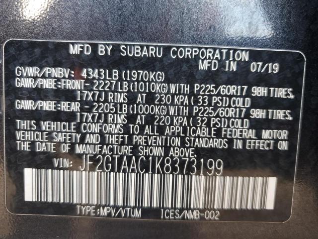 Photo 11 VIN: JF2GTAAC1K8373199 - SUBARU CROSSTREK 