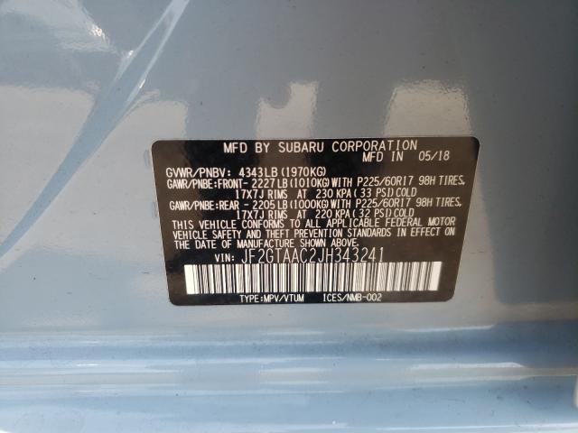 Photo 9 VIN: JF2GTAAC2JH343241 - SUBARU CROSSTREK 