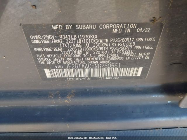 Photo 8 VIN: JF2GTAAC5NG260561 - SUBARU CROSSTREK 