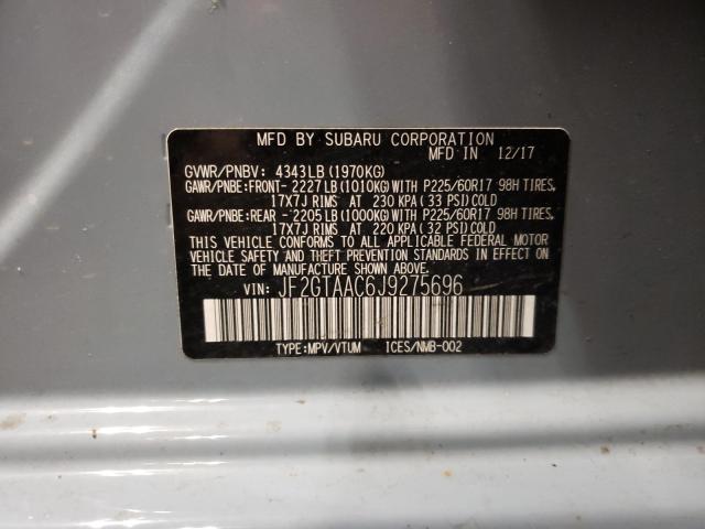 Photo 9 VIN: JF2GTAAC6J9275696 - SUBARU CROSSTREK 