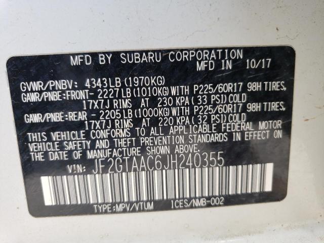 Photo 11 VIN: JF2GTAAC6JH240355 - SUBARU CROSSTREK 