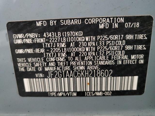 Photo 12 VIN: JF2GTAAC6KH218602 - SUBARU CROSSTREK 