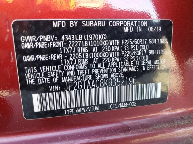 Photo 11 VIN: JF2GTAAC8K9352196 - SUBARU CROSSTREK 