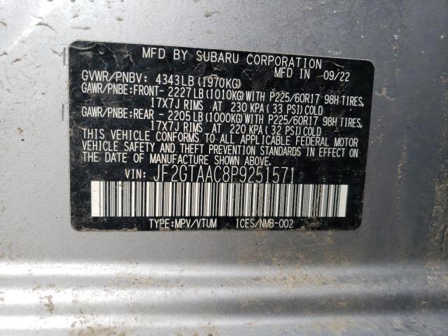 Photo 11 VIN: JF2GTAAC8P9251571 - SUBARU CROSSTREK 