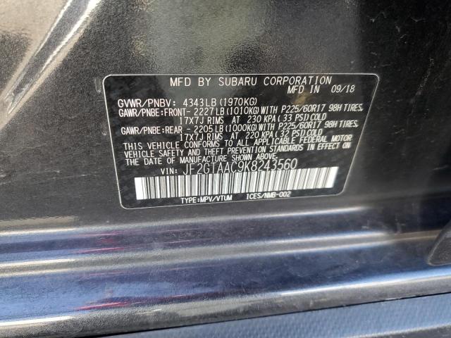 Photo 11 VIN: JF2GTAAC9K8243560 - SUBARU CROSSTREK 