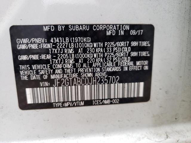 Photo 9 VIN: JF2GTABC0JH235702 - SUBARU CROSSTREK 