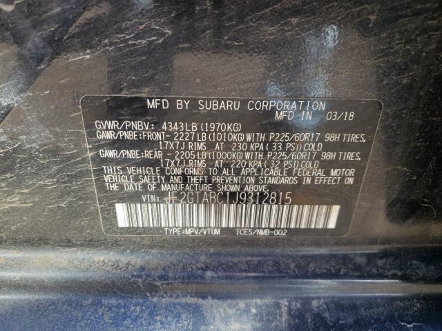 Photo 9 VIN: JF2GTABC1J9312815 - SUBARU CROSSTREK 