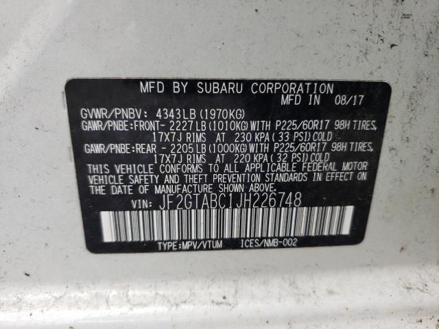 Photo 11 VIN: JF2GTABC1JH226748 - SUBARU CROSSTREK 