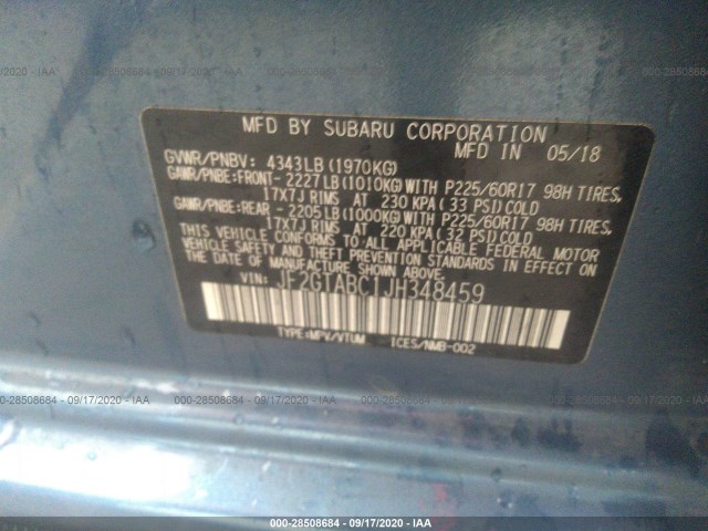 Photo 8 VIN: JF2GTABC1JH348459 - SUBARU CROSSTREK 