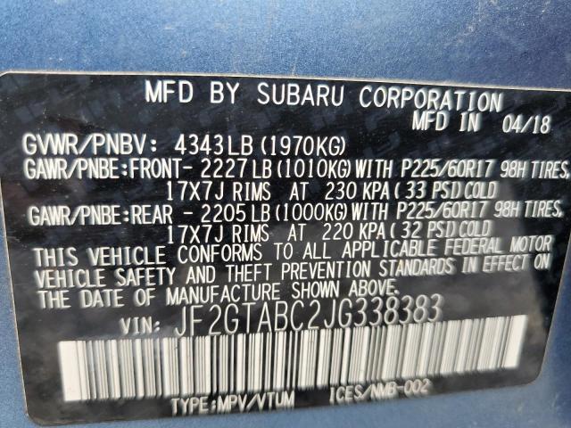 Photo 11 VIN: JF2GTABC2JG338383 - SUBARU CROSSTREK 