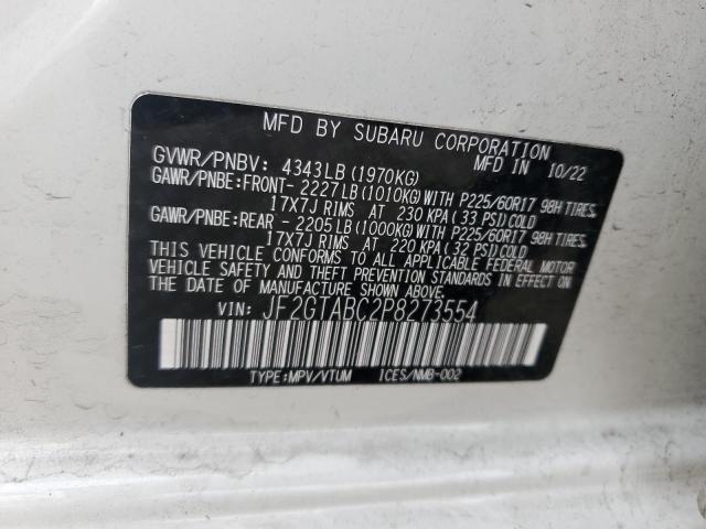 Photo 12 VIN: JF2GTABC2P8273554 - SUBARU CROSSTREK 