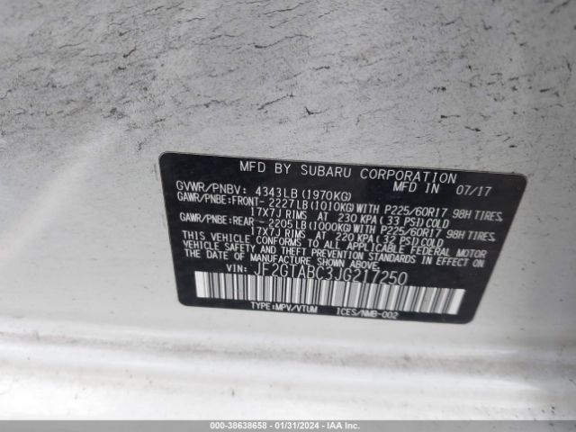 Photo 8 VIN: JF2GTABC3JG217250 - SUBARU CROSSTREK 